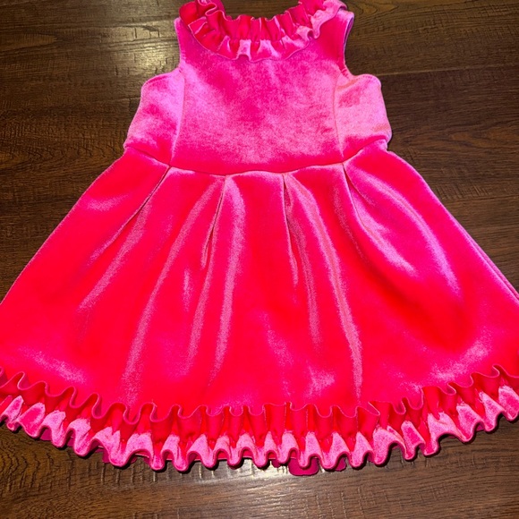 Genuine Kids From Oshkosh Other - Genuine Kids OshKosh Pink Velvet Dress 2T Holiday Ruffle Party